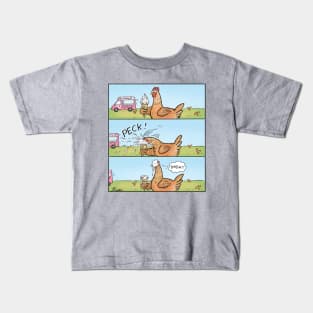 Chook Enjoying Ice Cream. Kids T-Shirt